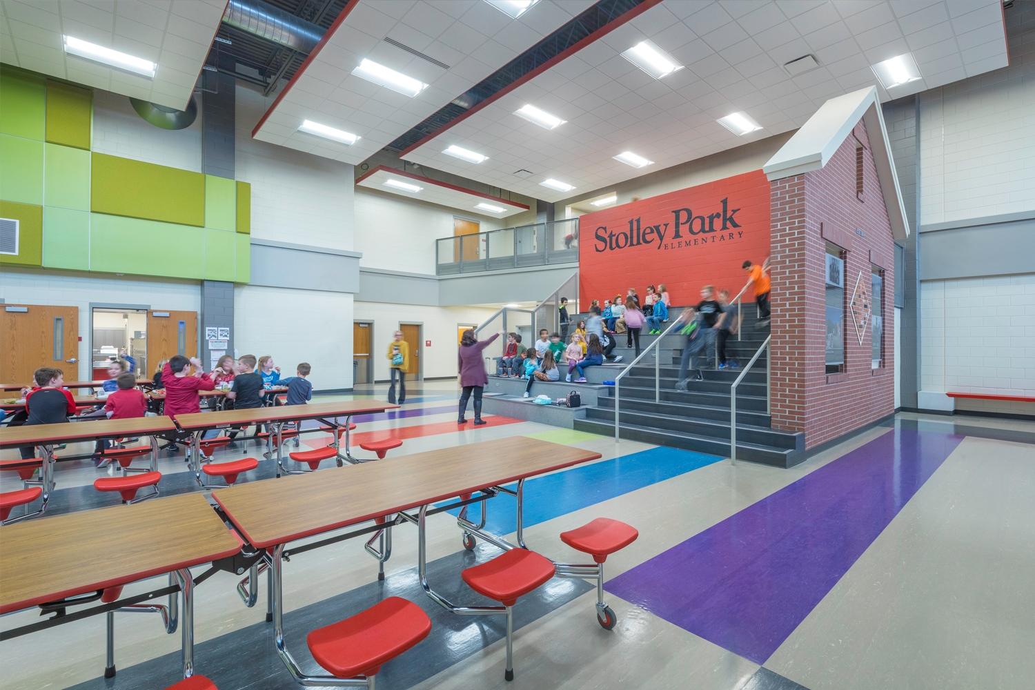 Commons area of Stolley Park Elementary School